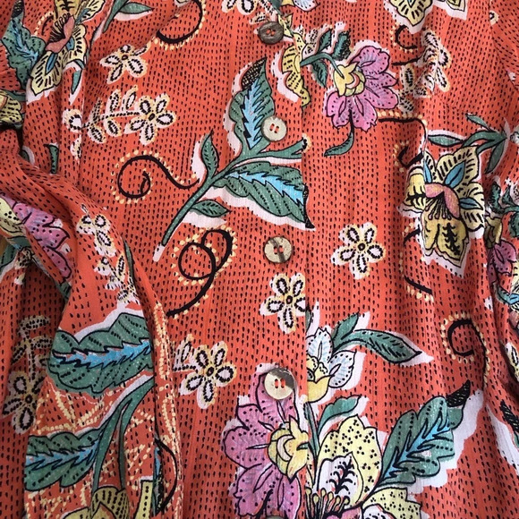 Floral button down top bohemian hippy vibes - Picture 4 of 9